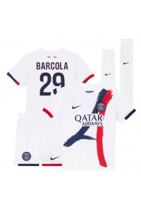 Paris Saint-Germain Bradley Barcola #29 Babytruitje Uit tenue Kind 2024-25 Korte Mouw (+ Korte broeken)